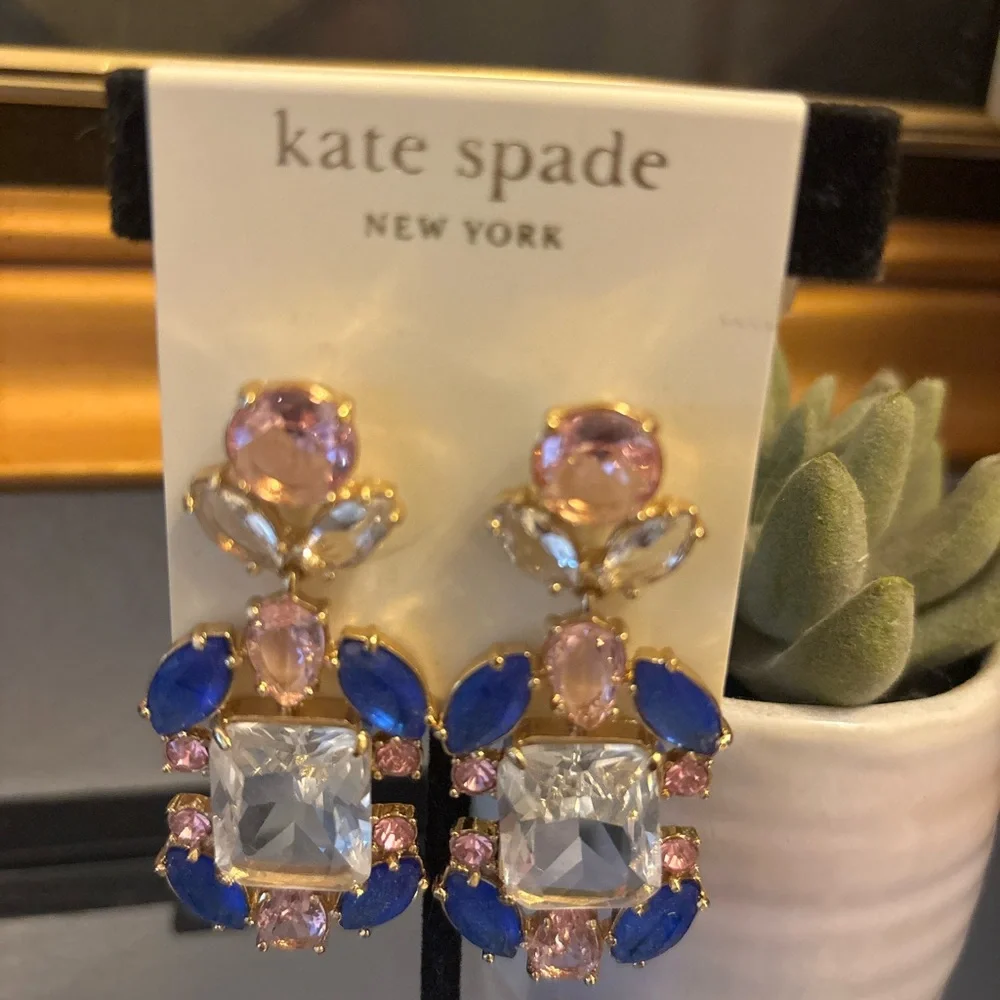 Kate Spade Blue and Pink Gemstone Earrings